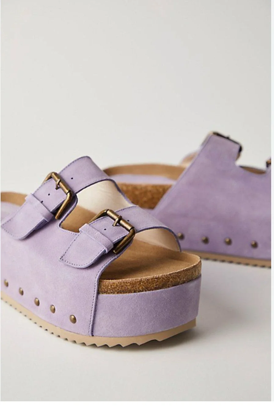 Free People Rule Breaker Platform Sandals Purple Suede 37 - Picture 1 of 7